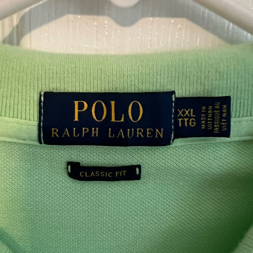 Polo‎ Ralph Lauren Men's XXL Light Green Cotton Classic Short Sleeve Polo Shirt